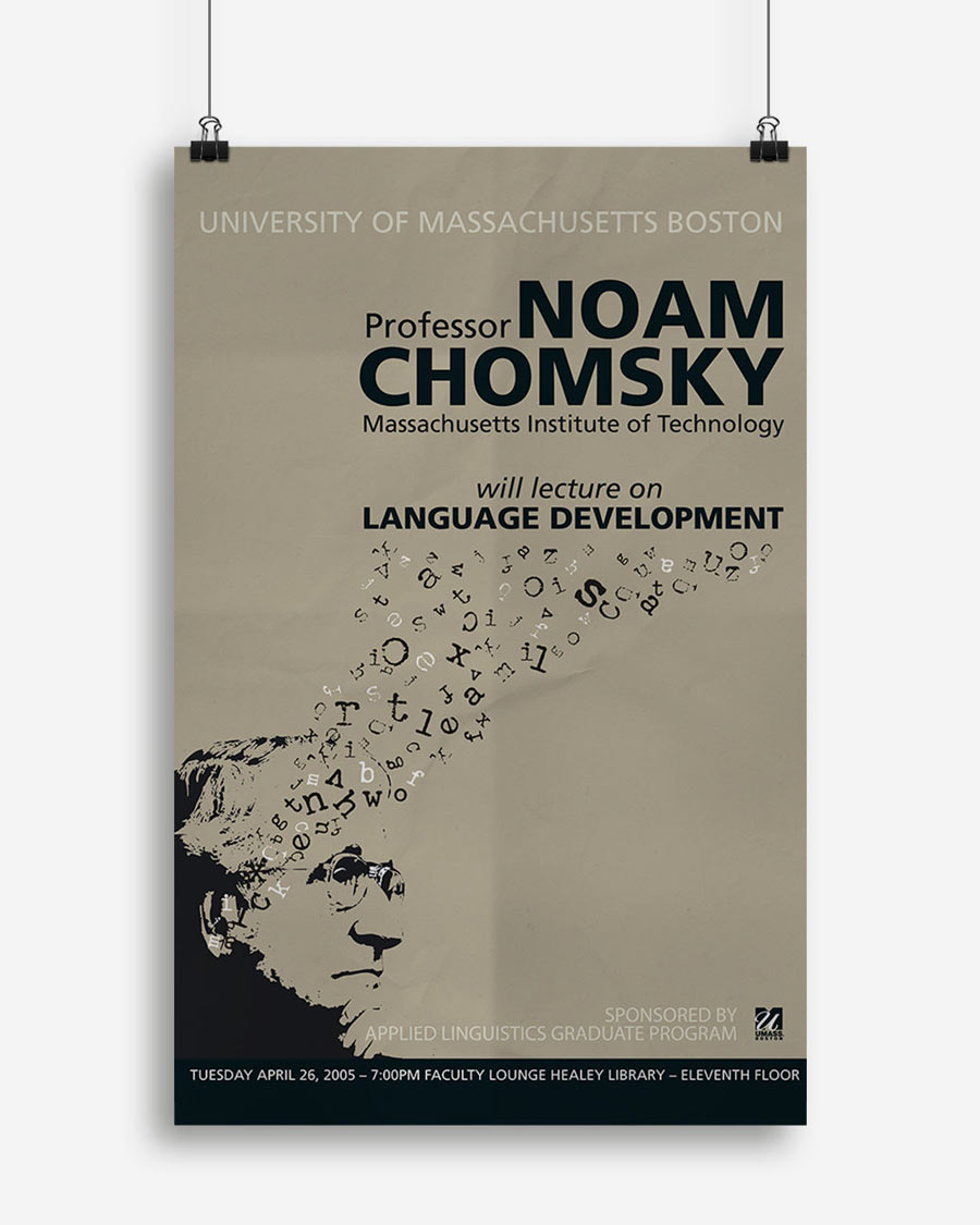 Noam Chomsky Poster. NO IDEA. Branding Graphic Design Agency