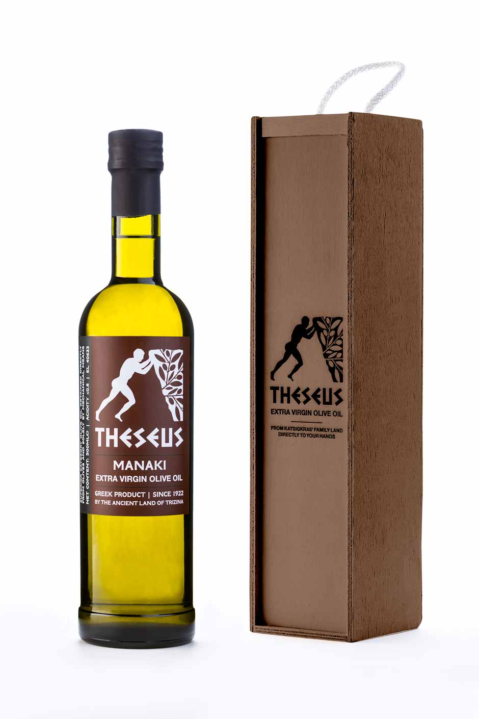 Gift packaging for premium Greek olive oil featuring elegant box design and brand consistency. NO IDEA. Branding Graphic Design Agency.