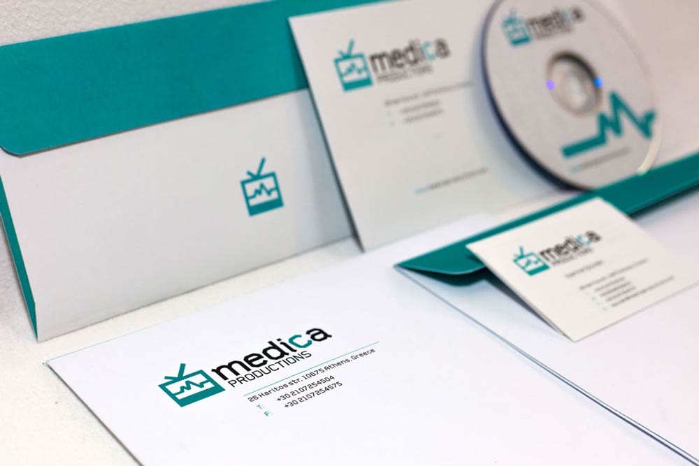 Professional stationery design for medical congress company featuring consistent visual language. NO IDEA. Branding Graphic Design Agency.