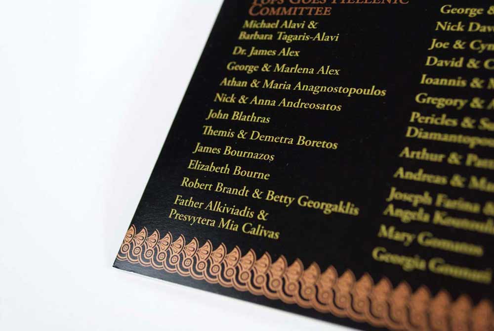 Creative printed materials design for Pops Goes Hellenic event. NO IDEA. Branding Graphic Design Agency.