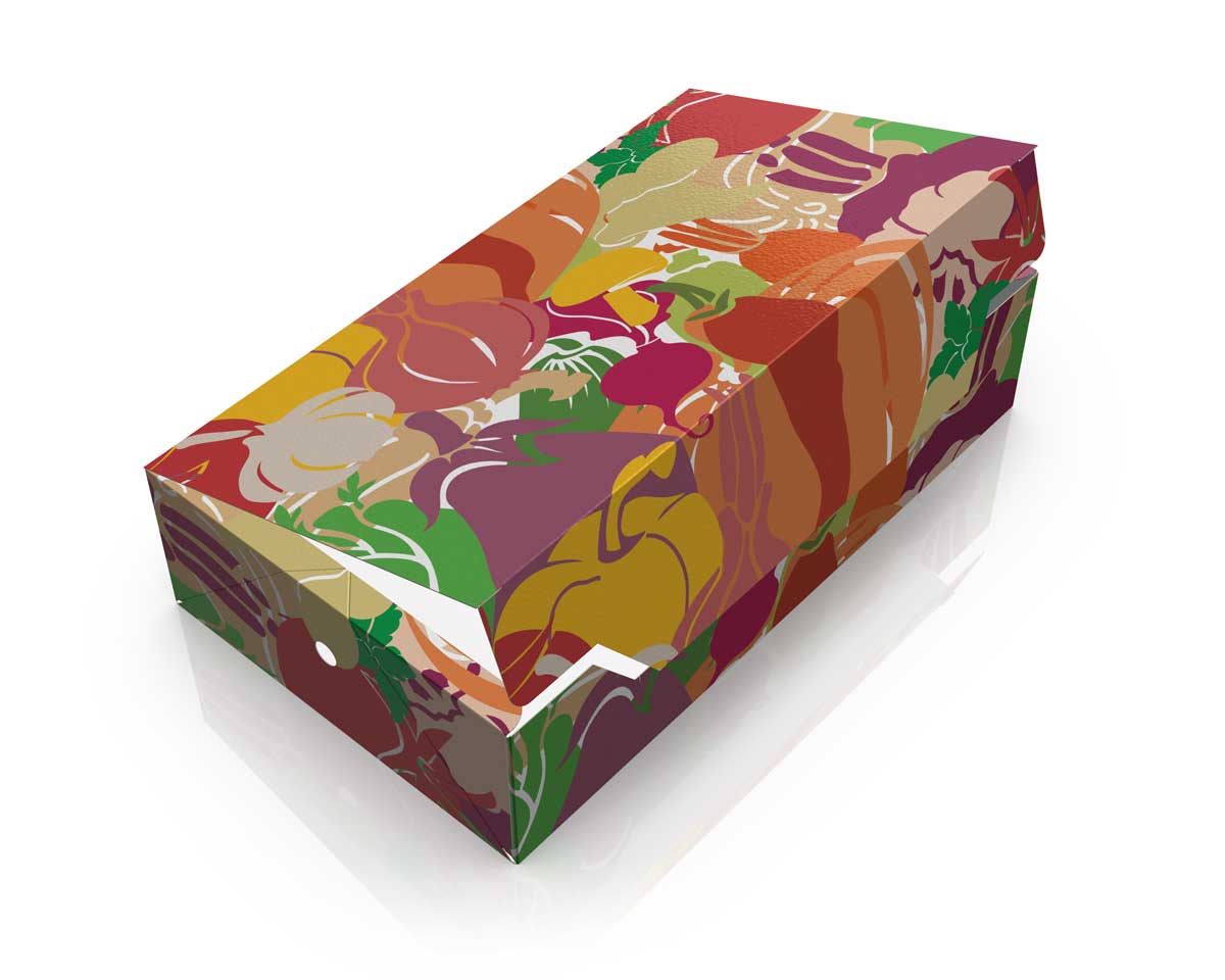Delivery food packaging design with abstract vintage food illustration in soft colours. NO IDEA Branding Graphic Design Agency