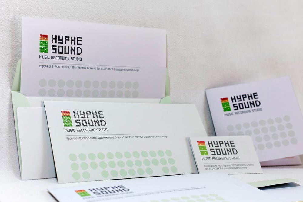 Letterhead and corporate applications for recording company with consistent branding. NO IDEA. Branding Graphic Design Agency.