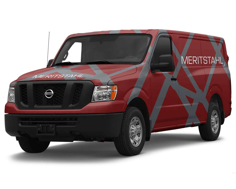 Vehicle graphics design for industrial company fleet with strong visual elements and corporate branding. NO IDEA. Branding Graphic Design Agency.
