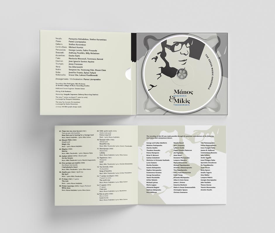 Premium music album package design with refined aesthetics and clean, minimalist approach. NO IDEA. Branding Graphic Design Agency.