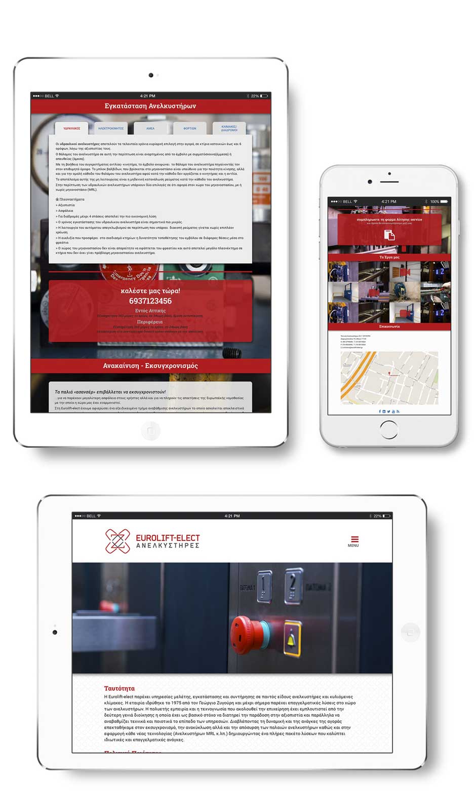 Responsive website design with modern aesthetics and functional user interface for elevator services business. NO IDEA. Branding Graphic Design Agency.