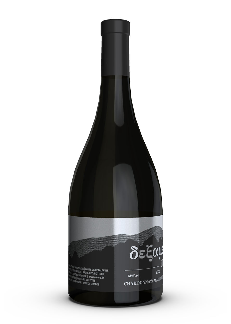 Label application on varietal wine bottle with contemporary aesthetics and elegant finishing. NO IDEA. Branding Graphic Design Agency.