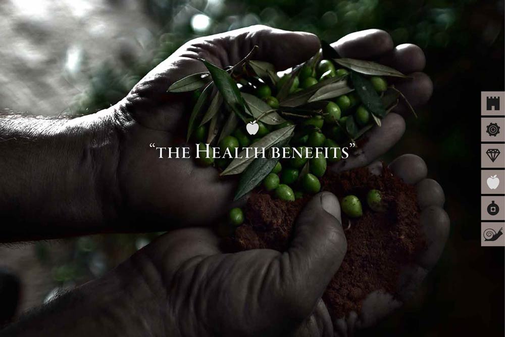 Brand identity page showcasing Milestone olive oil heritage and visual communication system. NO IDEA. Branding Graphic Design Agency.