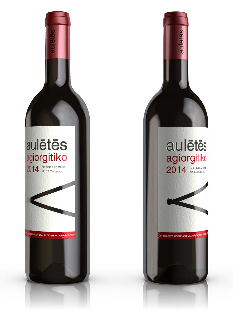 Side view of wine bottle with clean, modern label design showcasing minimalist branding. NO IDEA. Branding Graphic Design Agency.